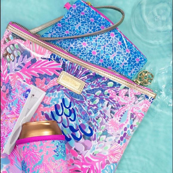 NEW Lilly Pulitzer Beach Day Pouch Multi Splendor In The Sand - Picture 3 of 4